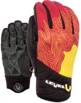 LEVEL Gloves TSUNAMI black red yellow