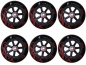 Preview: POWERSLIDE Inline Skate Rollen Set MEGACRUISER 125mm 86a black swell 6er Set inkl. Lager