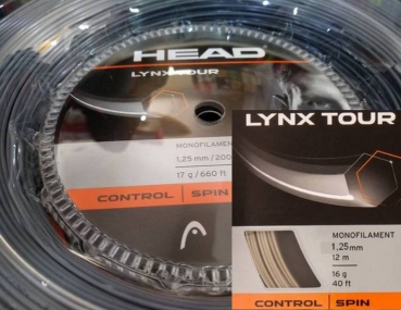 Besaitung mit HEAD Lynx Tour 1.25mm grey (Arbeitslohn + 12m Saite)