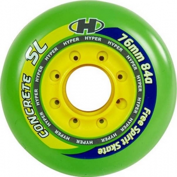 HYPER Inline Skate Rolle CONCRETE SL green yellow  76mm 84a 4er Set