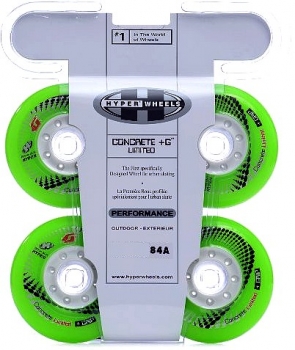 HYPER Inline Skate Rolle CONCRETE +G  green white  76mm 84a 4er Set