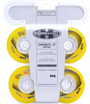 HYPER Inline Skate Rolle CONCRETE +G  yellow white  76mm 84a 4er Set