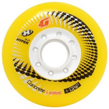 HYPER Inline Skate Rolle CONCRETE +G  yellow white  76mm 84a 4er Set