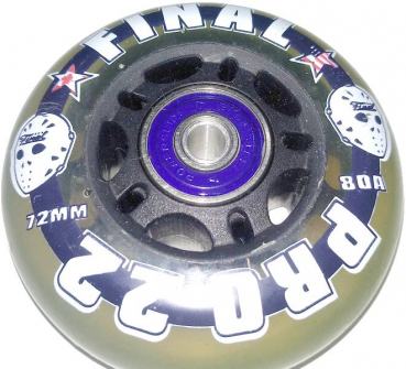 FINAL Inline Skate Rollen Set 4 x 72 + 4 x 80mm 80a + Lager + Spacer