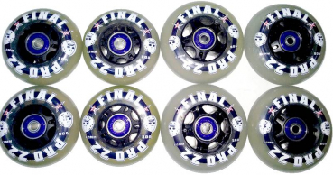 FINAL Inline Skate Rollen Set 4 x 72 + 4 x 80mm 80a + Lager + Spacer