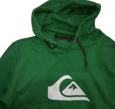 QUIKSILVER Hoodie green mountain wave logo white