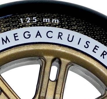 POWERSLIDE Inline Skate Rolle MEGACRUISER 125mm 86a black gold