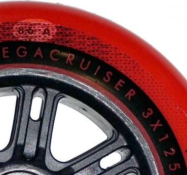POWERSLIDE Inline Skate Rolle MEGACRUISER 125mm 86a red black