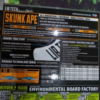 LIB TECH Snowboard SKUNK APE HP wide