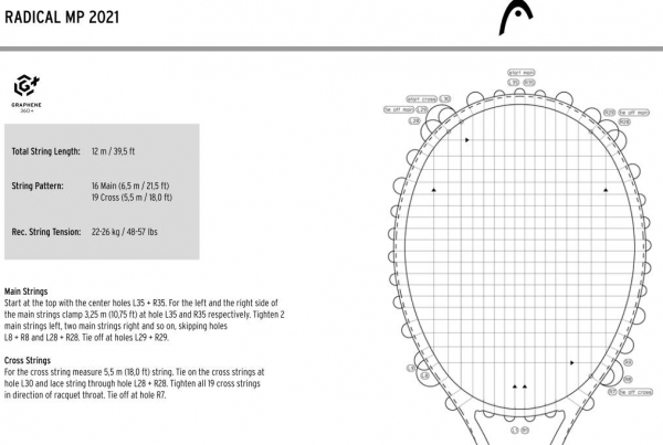 HEAD RADICAL MP Graphene 360+  300g Turnierschläger