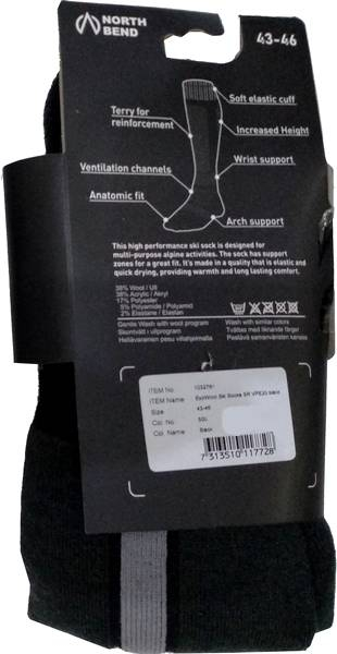 NORTH BEND ExoWool Ski Socks  black