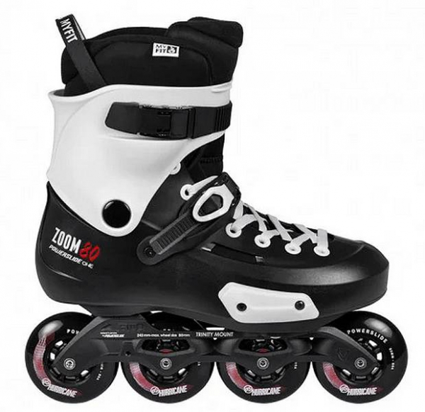 POWERSLIDE Inline Skates FSK ZOOM 4x80 Trinity black white