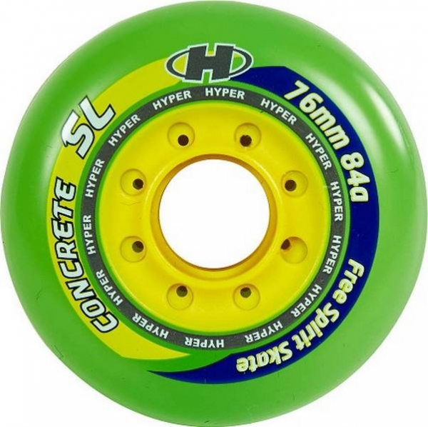 HYPER Inline Skate Rolle CONCRETE SL green yellow  76mm 84a 4er Set