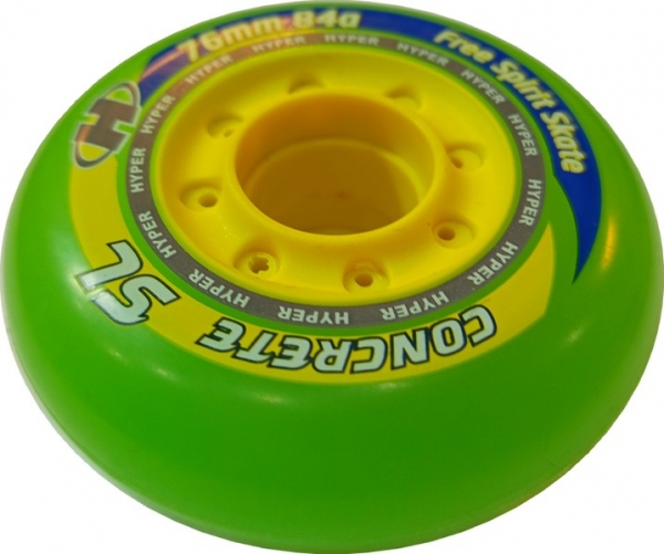 HYPER Inline Skate Rolle CONCRETE SL green yellow  76mm 84a 4er Set