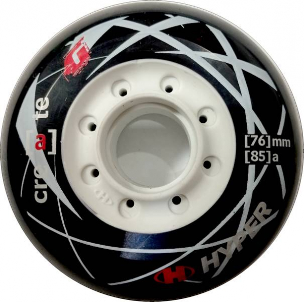 HYPER Inline Skate Rolle CREATE + G black white  76mm 85a 4er Set