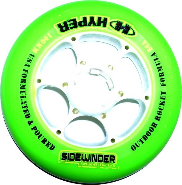 HYPER Inline Skate Rolle SIDEWINDER 100 86a  green white Set of 8