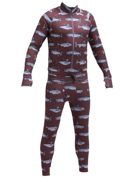 AIRBLASTER men NINJA SUIT hoodless burgundy fish