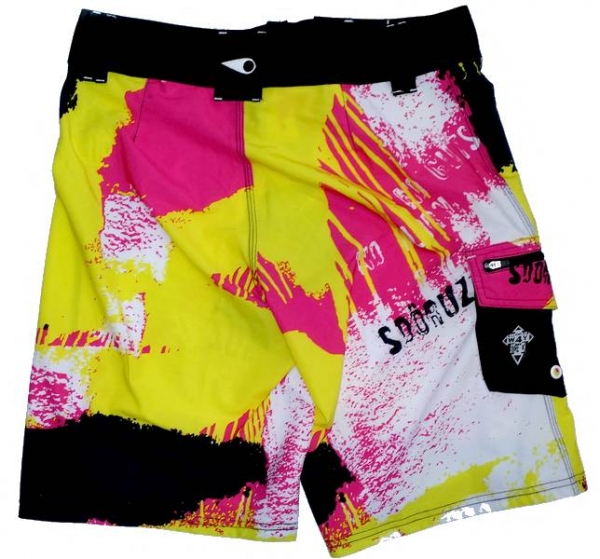 SOORUZ Board Short PAINT black yellow pink