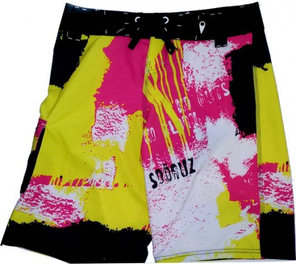 SOORUZ Board Short PAINT black yellow pink