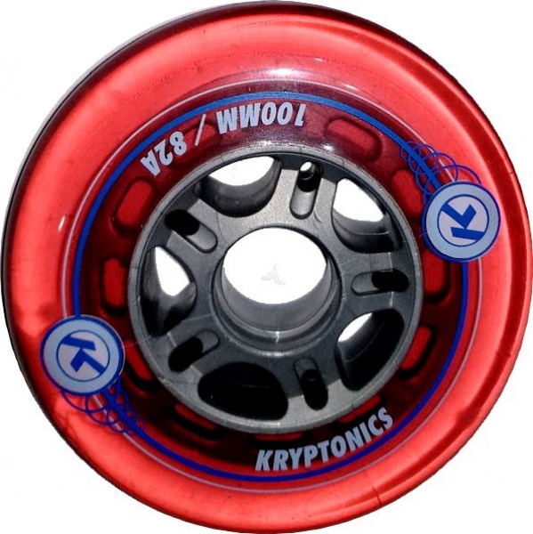 KRYPTONICS Inline Skate Rolle transparent red  100mm 82a